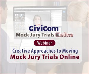 2 Legal Professionals Attending an Online Mock Jury Trial